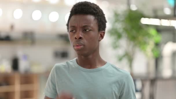 Cough, Portrait of Coughing Young African Man — Stock Video