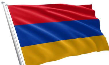 Ermenistan bayrağını sallayarak. Ermenistan bayrak sembolleri