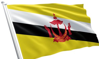 Brunei 'nin bayrağını dalgalandırın. Brunei 'nin bayrak sembolleri