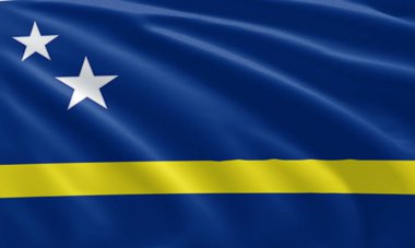 Curacao 'nun bayrağını dalgalandırın. Curacao 'nun bayrak sembolleri 