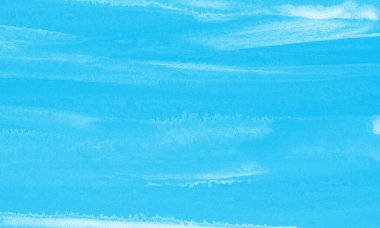 Cyan rengi soyut arkaplan ile çizilmiş Gouache el. Fırça darbeleri dokusu.