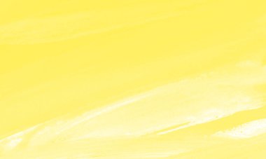 Sarı soyut arkaplan ile çizilmiş Gouache el. Fırça darbeleri dokusu.