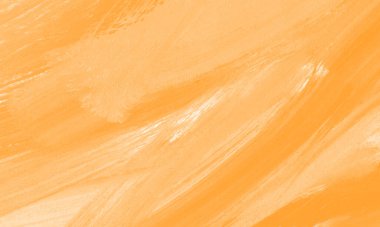 Sarı turuncu arkaplan ile çizilmiş Gouache el. Fırça darbeleri dokusu.