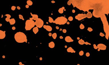 turuncu mürekkep sıçraması. Grunge sıçrıyor. Soyut arkaplan. Grunge metin pankartları