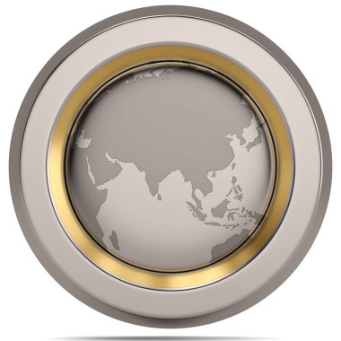 3D sembolü beyaz arka plan üzerinde küre. 3D çizim.