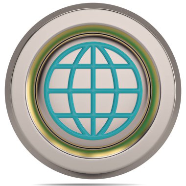 3D sembolü beyaz arka plan üzerinde küre. 3D çizim.