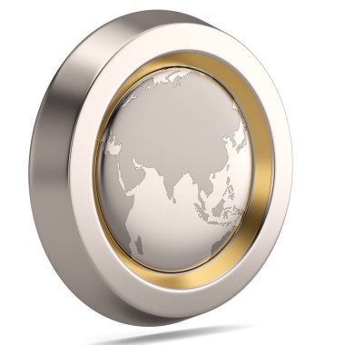 3D sembolü beyaz arka plan üzerinde küre. 3D çizim.