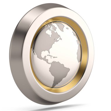 3D sembolü beyaz arka plan üzerinde küre. 3D çizim.