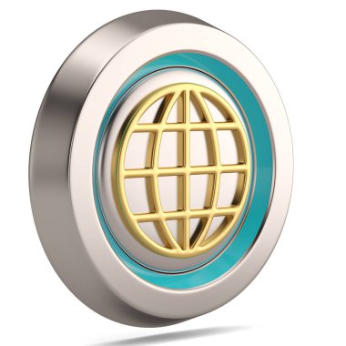 3D sembolü beyaz arka plan üzerinde küre. 3D çizim.