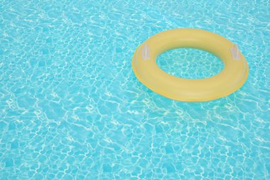 Mavi su 3d çizim şişme yüzüğü