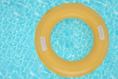 Mavi su 3d çizim şişme yüzüğü.