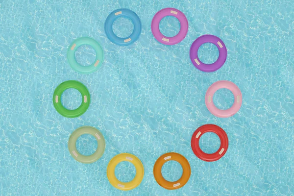 Inflatable Ring Blue Water Illustration — Stock Photo, Image