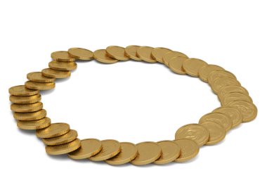 altın beyaz arka plan üzerinde 3d illüstrasyon izole.