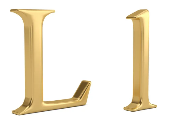 Gold Metall Alphabet Isoliert Auf Weißem Hintergrund Illustration — Stockfoto