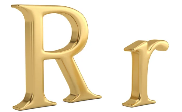 Gold Metall Alphabet Isoliert Auf Weißem Hintergrund Illustration — Stockfoto