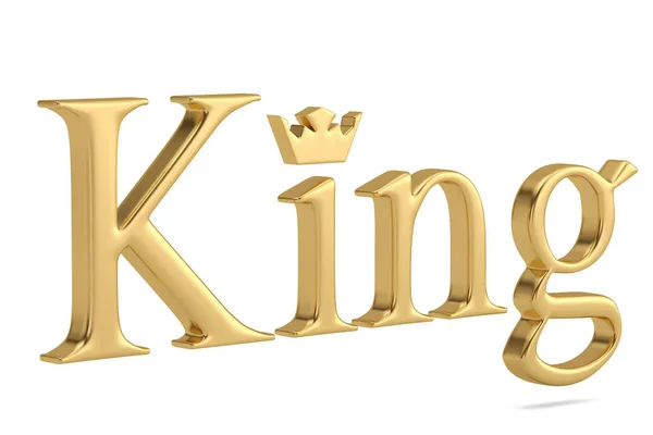 Rei Palavra Ouro Isolado Fundo Branco Ilustração — Fotografia de Stock