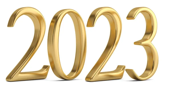 Gold Neujahr Nummer Isoliert Auf Weißem Hintergrund Illustration — Stockfoto