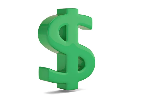 Символ Зеленого Долара Ізольовано Білому Тлі Ілюстрація — стокове фото