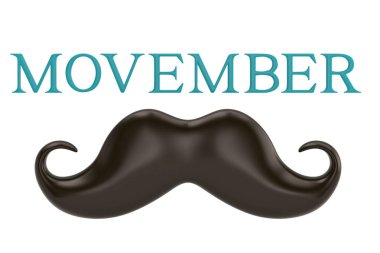 Movember beyaz arka plan üzerinde 3d illüstrasyon izole bıyıklı.