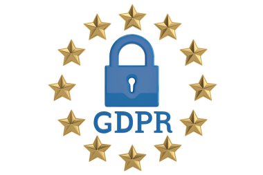 Genel veri koruma yönetmeliği, kişisel veri, gdpr uyum kavramı 3d illüstrasyon koruma.