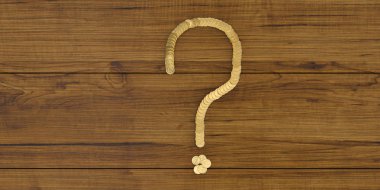 Bir soru işareti 3d çizim gemide altın sikke.