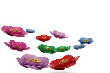 3B çiçek beyaz arka plan üzerinde 3d illüstrasyon izole