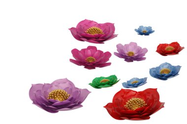 3B çiçek beyaz arka plan üzerinde 3d illüstrasyon izole.