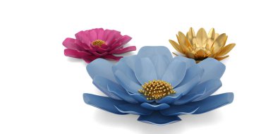 3B çiçek beyaz arka plan üzerinde 3d illüstrasyon izole.