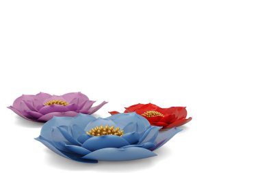 3B çiçek beyaz arka plan üzerinde 3d illüstrasyon izole