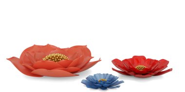 3B çiçek beyaz arka plan üzerinde 3d illüstrasyon izole