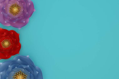 3B çiçek çiçek bahar yaz arka plan 3d çizim.