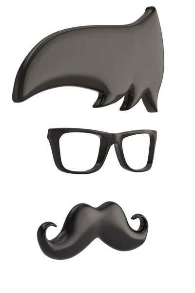 Icono Gafas Bigote Aislado Sobre Fondo Blanco Ilustración —  Fotos de Stock