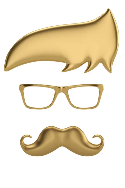 Icono Gafas Bigote Aislado Sobre Fondo Blanco Ilustración —  Fotos de Stock