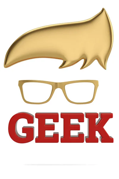 Gafas Logo Geek Aislados Sobre Fondo Blanco Ilustración —  Fotos de Stock