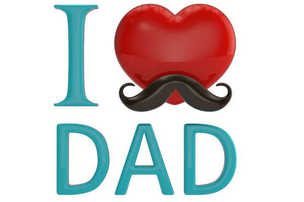 Jag Älskar Pappa Fars Dag Tecken Isolerad Vit Bakgrund Illustration — Stockfoto