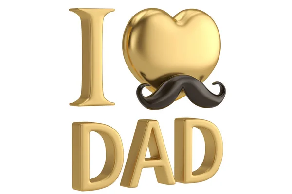 Love Dad Father Day Sign Isolated White Background Illustration — Stock Photo, Image