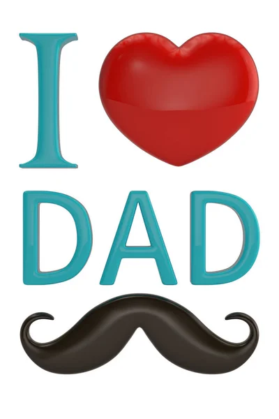 Jag Älskar Pappa Fars Dag Tecken Isolerad Vit Bakgrund Illustration — Stockfoto