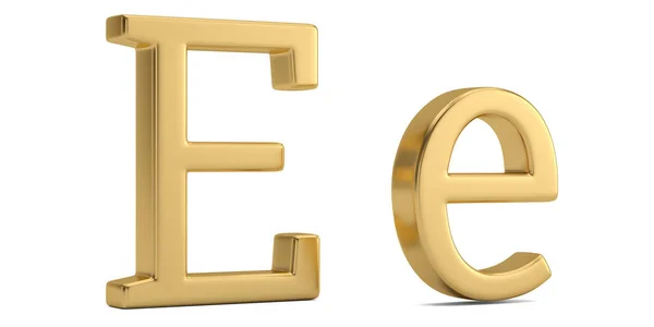 Gold Metall Alphabet Isoliert Auf Weißem Hintergrund Illustration — Stockfoto