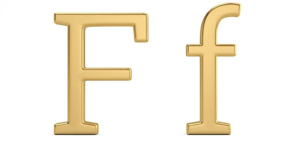 Gold Metall Alphabet Isoliert Auf Weißem Hintergrund Illustration — Stockfoto