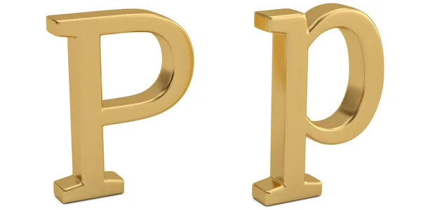 Gold Metall Alphabet Isoliert Auf Weißem Hintergrund Illustration — Stockfoto