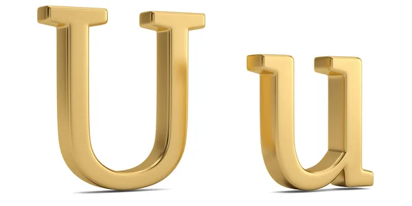 Gold Metal Alphabet Isolated White Background Illustration — Stok Foto