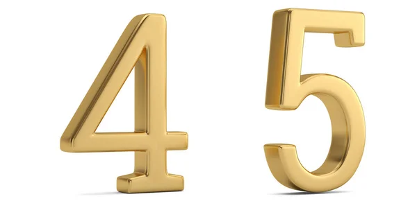 Gold Metal Numeral Isolated White Background Illustration — Stock Photo, Image