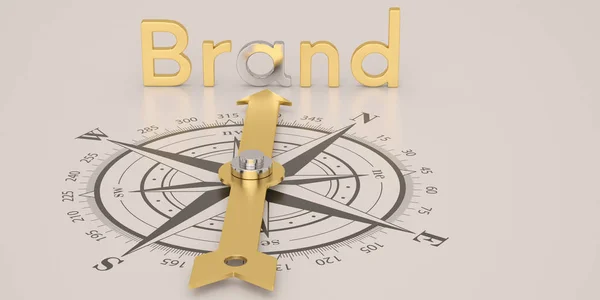Compass Gold Brand Isolated White Background Illustration — Stock Photo, Image