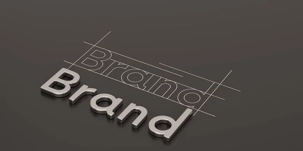 Steel Word Brand Black Background Brand Concept Design Illustration — Stock Photo, Image