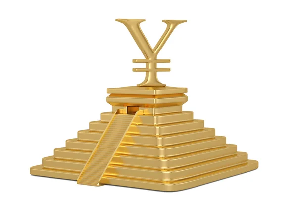 Złoty Piramidy Waluta Symbol Białym Tle Ilustracji Tle — Zdjęcie stockowe