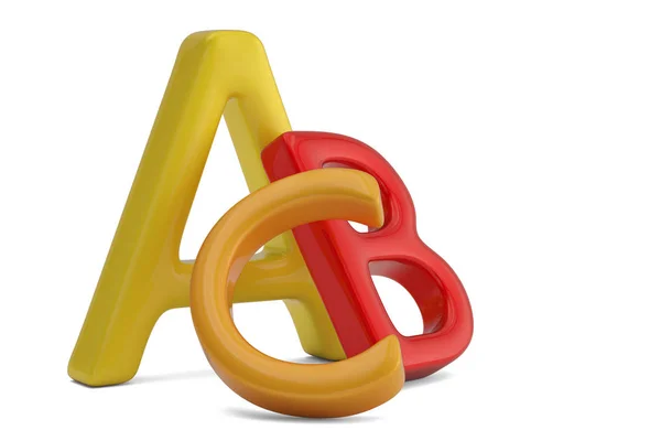 Abc Кольорові Букви Алфавіту Ізольовані Білому Тлі Ілюстрація — стокове фото