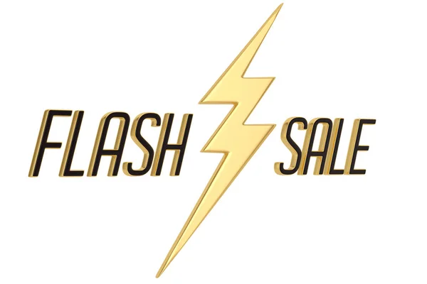Lightning Símbolo Flash Venda Palavras Isoladas Fundo Branco Ilustração — Fotografia de Stock