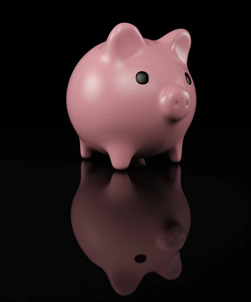 Big Piggy Bank Black Background Illustration — Stock Photo, Image