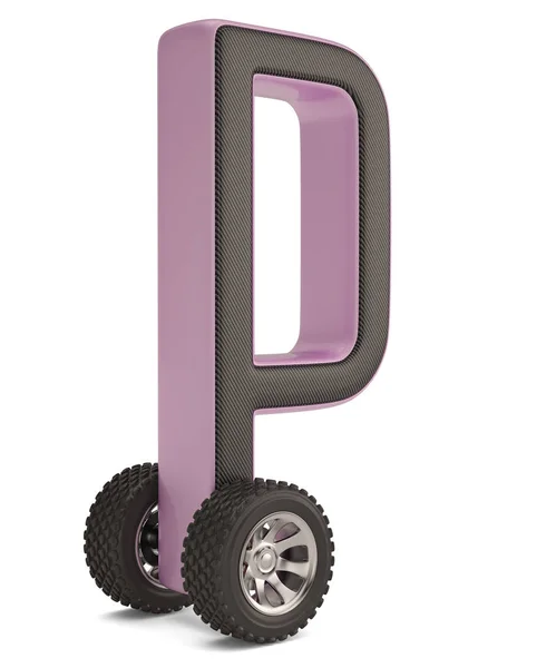 Alphabet Mit Rädern Isoliert Auf Weißem Hintergrund Illustration — Stockfoto