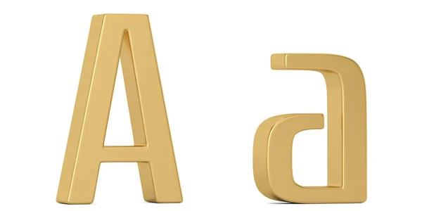 Gold Metall Ein Alphabet Isoliert Auf Weißem Hintergrund Illustration — Stockfoto